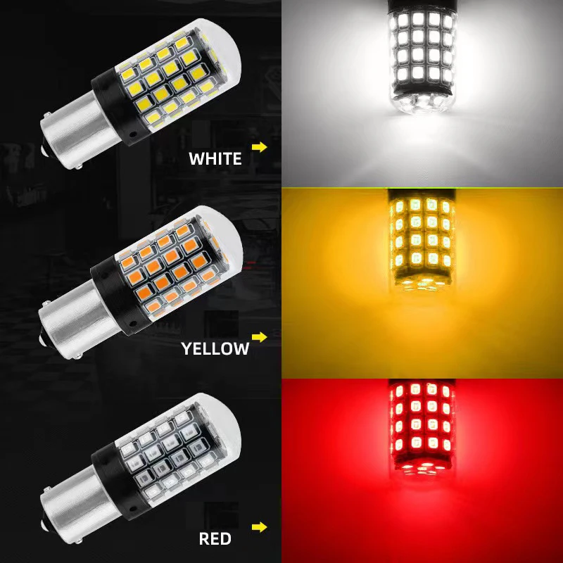 3157 LED 전구 54smd Canbus 램프 역방향 방향 지시등, 1156 BA15S P21W BAU15S PY21W 7440 W21W P21/5W 1157 BAY15D 7443, 1 개