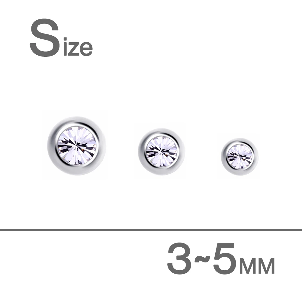 Titanium Replacement Spare 14g 16g 1.6mm 1.2mm Balls with Cubic Zirconia Labret Barbell Bar Piercing Attachments 10pc piercing jewelry body piercing jewelry body jewelry