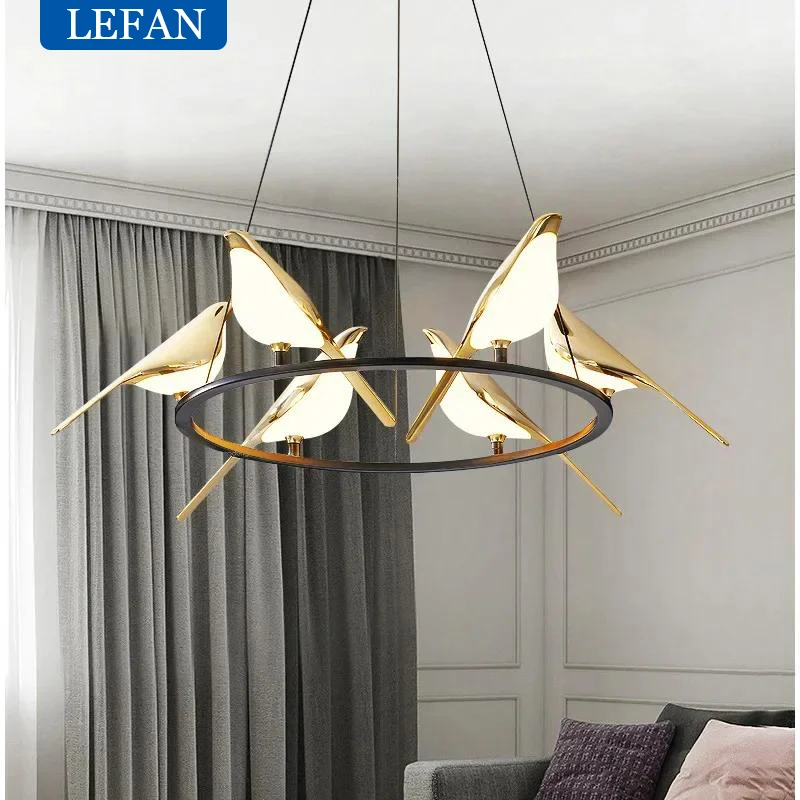ModernLuxuryMagpieCeilingChandelierBedroomBirdLedLightsCreativeLivingDiningTableLampsforRoomHome-applianceDecor