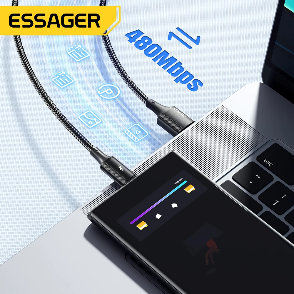 Essager 120W 6A Fast Charging Cable Type C Quick Charge Cable For Xiaomi 14 Ultra Huawei Samsung Oneplus USB Type C Data Cables
