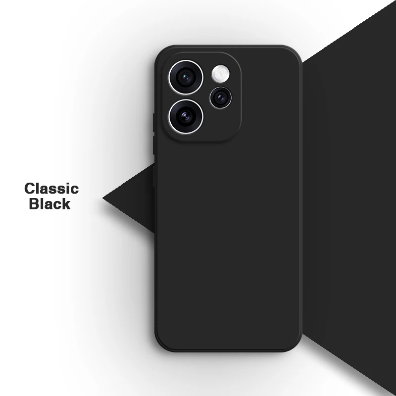 Premium Liquid Silicone Phone Case with Lens Protection - High Quality TPU Classic Back Cover