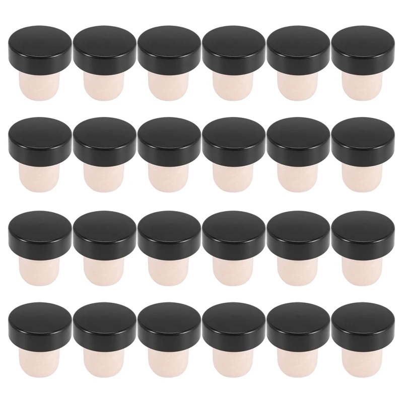 

48Pcs T-Shaped Stopper Reusable Wine Cork Bottle Stopper Sealing Plug Bottle Cap For Wine Beer Bottles (Black)