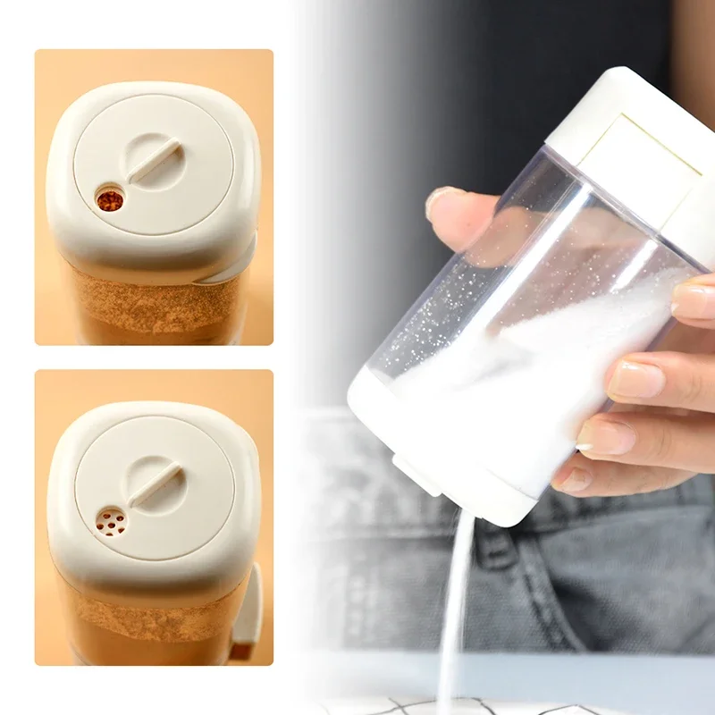 Seasoning Jar Salt Shaker Salt Pepper Shakers 2g Metering Salt Shaker Push Type Salt Dispenser Tank Sugar Bottle Shaker Canister Quantitative Spice Seasoning Box