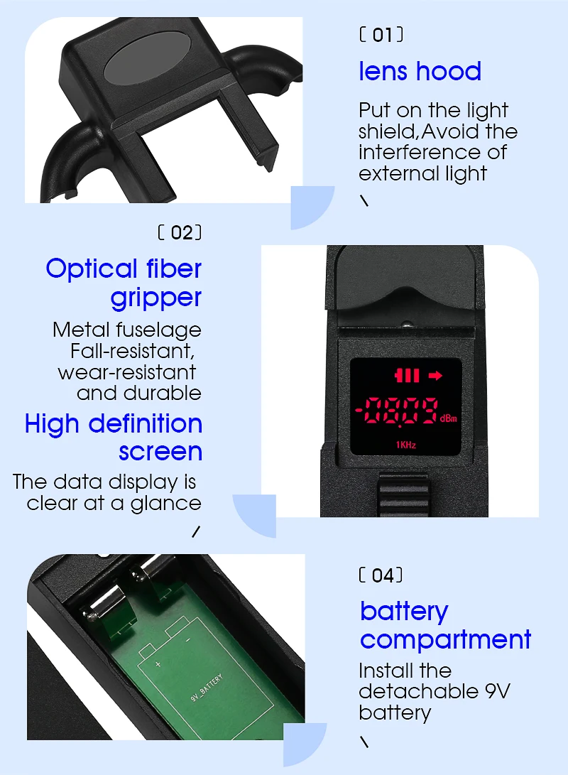AUA-35 Metal Optical Fiber Identifier Fiber Optic Cable Testing Tool Live Fiber