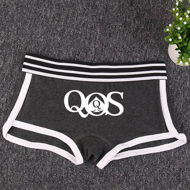 ملابس داخلية للفتيات اللطيفة ملكة البستوني ملابس داخلية نسائية قطنية QOS ملابس داخلية للنساء تسمح بالتهوية ملابس حميمية للرماية البدنية | اللون: رمادي غامق 3; مقاس: مقاس صيني XL; قِطَع: 1pc