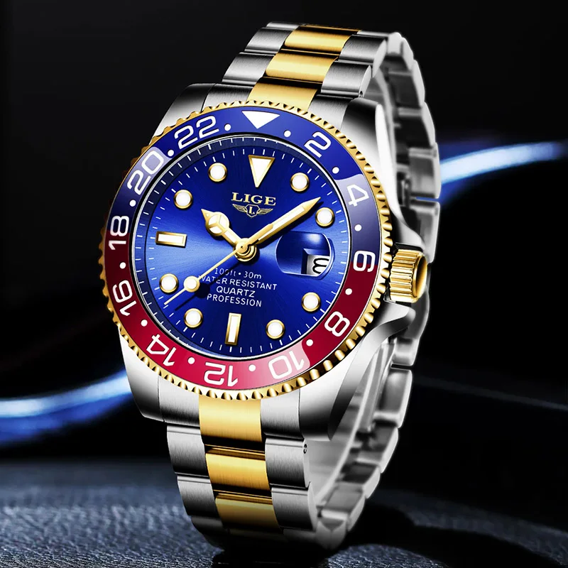 Men's Luxury Luminous Stainless Steel Waterproof Quartz Wristwatch