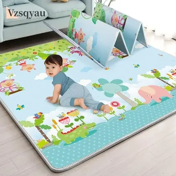 Tappetino da gioco per bambini 180x200cm tappeto per bambini stampato su due lati giocattoli educativi per bambini tappeto strisciante gioco attività palestra pavimento in schiuma
