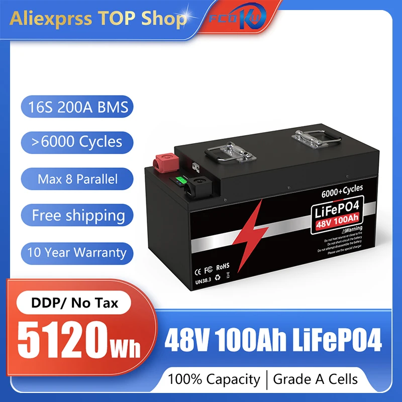 

New 48V 100Ah LiFePO4 Battery Pack,for Replacing Most of Backup Power Home Energy Storage Off-Grid RV Battery Pack Built-in BMS