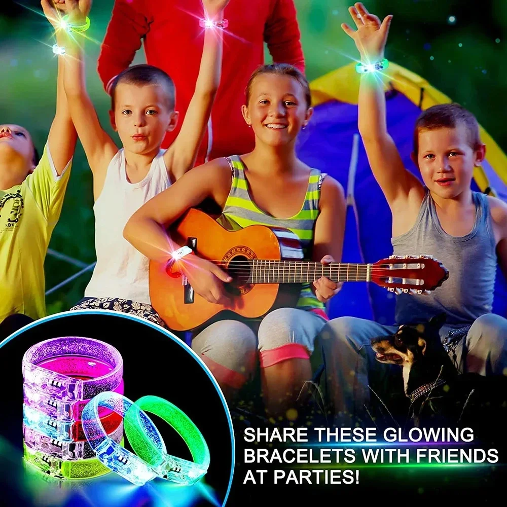 Description Picture 2 of item10/20/50/100Pcs LED Light Up Wristbands Neon Glowing Bangle Luminous Wristbands Glow in The Dark Party Supplies for Kids Adults