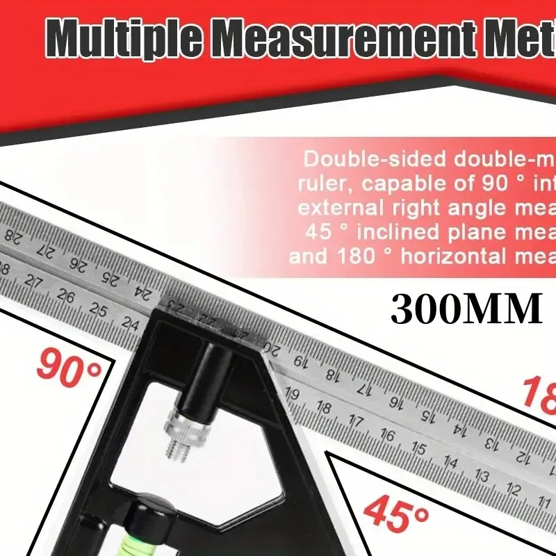 

300MM Stainless Steel Angle Ruler Professional Carpenter Tools Combination Square protractor Multi-function Measuring Tool
