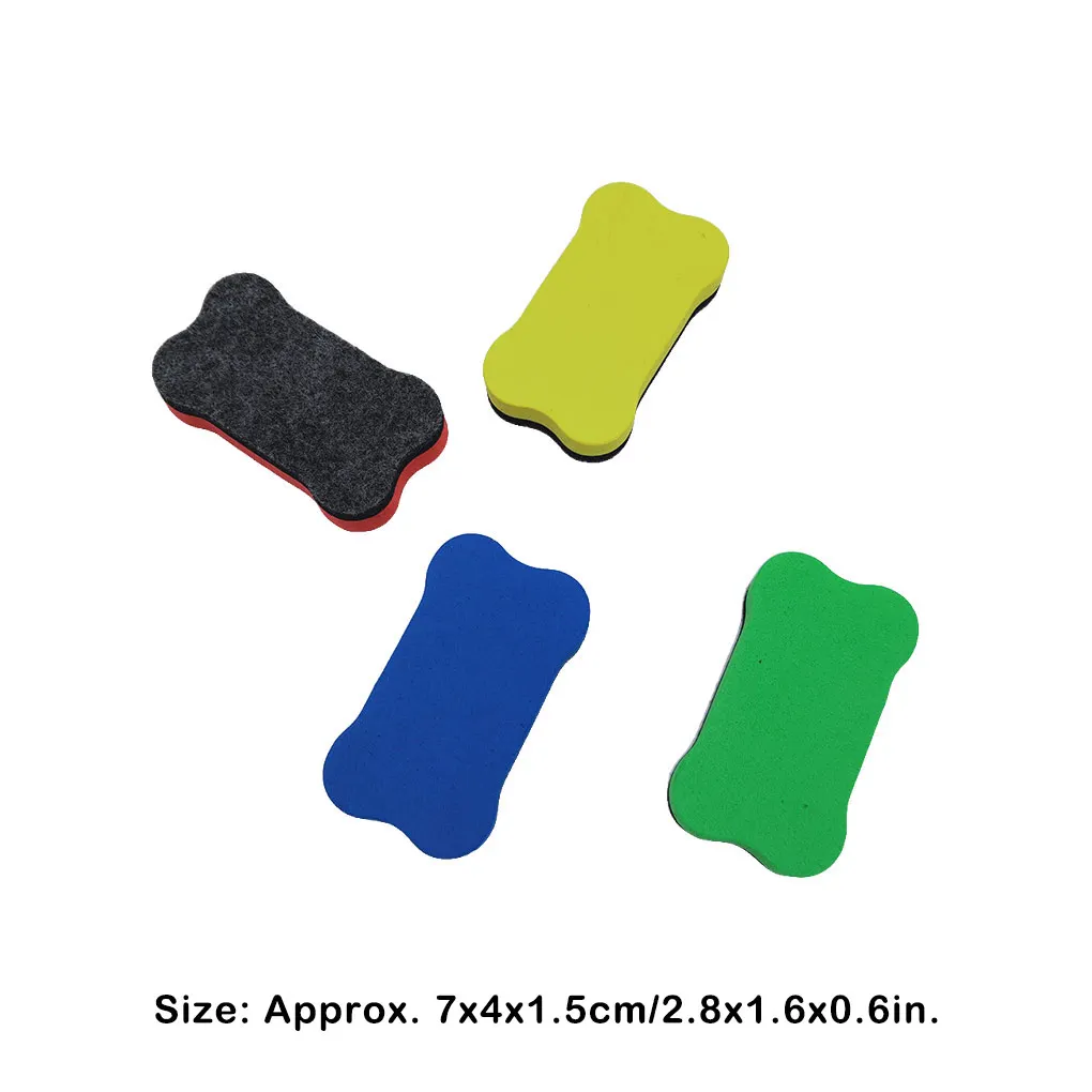 Magnetic Whiteboard Erasers Chalkboard Cleaners Flannel White Board Brush Convenient School University Handheld EVA Bone-shaped