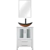 24" Modern Bathroom Vanities Sink Combo White Stand Cabinet with White Rectangle Ceramic Vessel Sink & Water Save Faucet 6