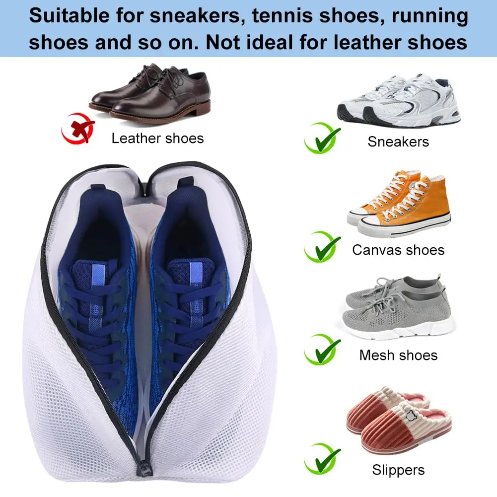 Shoe Washing Bag Shoe Washing Bag Storage Bag Mesh Shoe Laundry Bags with Zip Closure for Sneakers Running Shoes Socks Bras Organizer