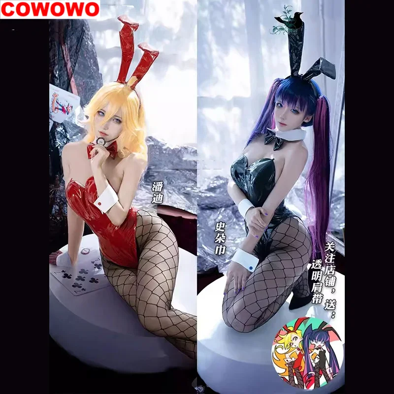 

Panty & Stocking With Garterbelt Stocking Anarchy Panty Anarch Cosplay Costume Lovley Bunny Girl Jumpsuits Uniform Hallow