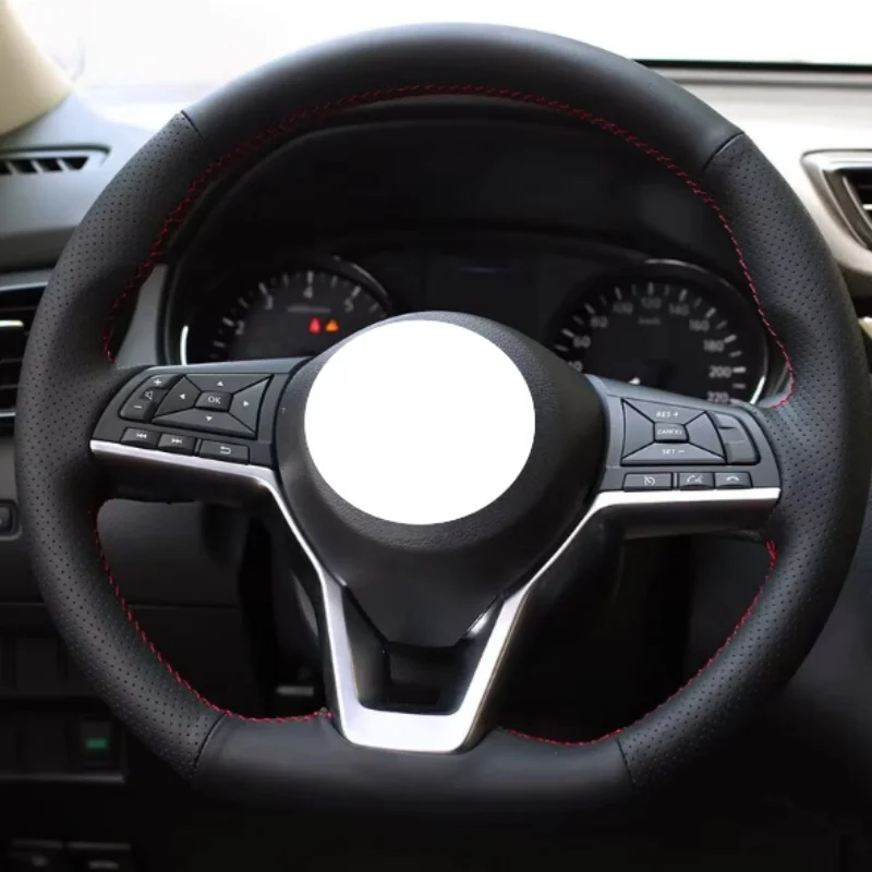 Maßgefertigter DIY-Leder-Lenkradbezug für Nissan Rogue Sentra Altima SR Qashqai X-Trail Leaf Micra Versa 2019-2025 Kicks