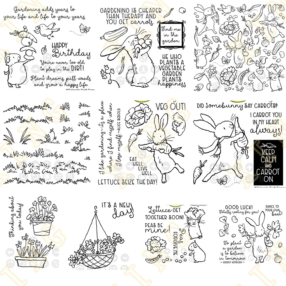 

Easter Bunny Carrot Grass New Metal Cutting Dies Stamps Scrapbook Diary Decoration Embossing Template Diy Greeting Card Handmade