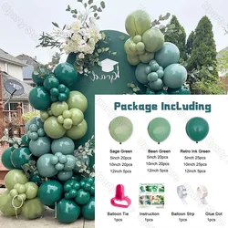 Vintage Teal and Gold Boho Green Balloon Garland for Baby Shower or Safari Party (No2)