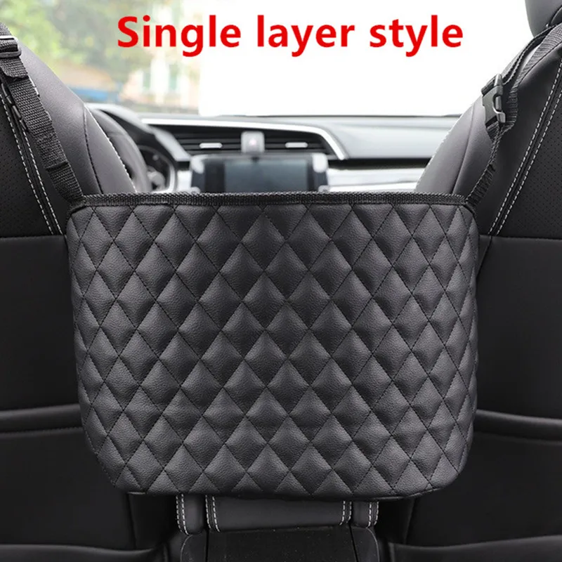 Car Storage Net Car Middle Seat Storage Net Large Capacity Leather Bag Seat Back Storage Supplies Goods Hanging