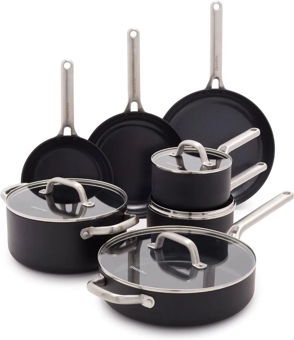 

Hard Anodized Premium Healthy Ceramic Non-stick 11-piece Cookware Set