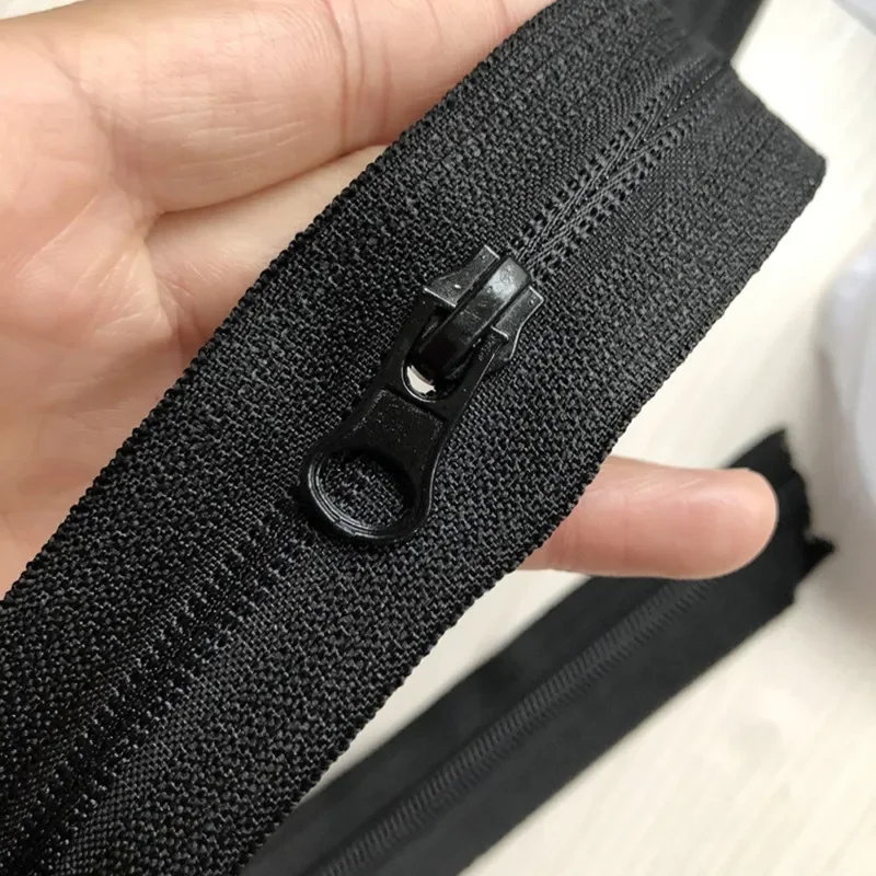 20/ 50/100Pcs 3# Black Nylon Waterproof Zipper Pull Head Clothing Pocket Accessories Reverse Pull Head