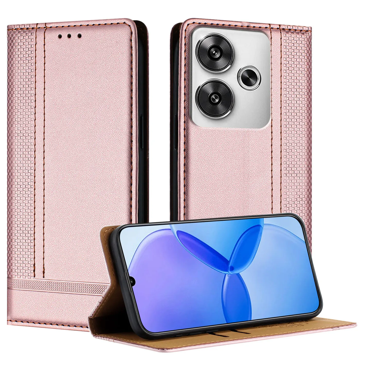 Luxury Leather Flip Case with Magnetic Closure & Back Cover Protection