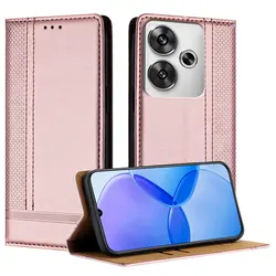 Luxury Leather Flip Case with Magnetic Closure & Back Cover Protection for Redmi Note 14ProPlus (Rose Gold(HX-006))