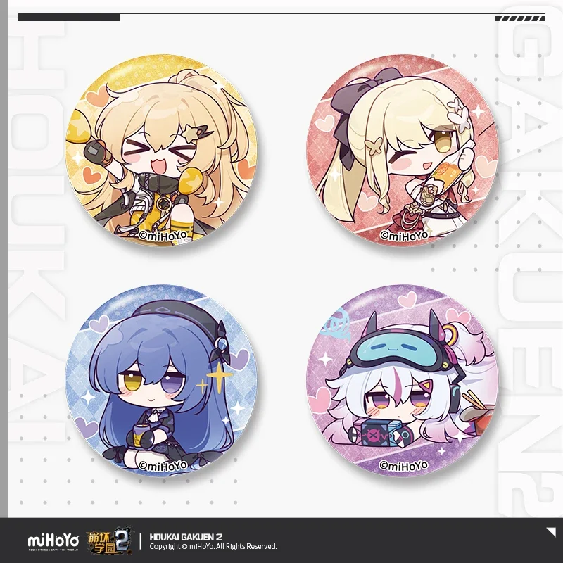 

Anime Game Honkai Impact 2 Campus Series Kawaii Cosplay Metal Badge Brooch Pendant Souvenir Lapel Button Pins Set Decor Gift Bag