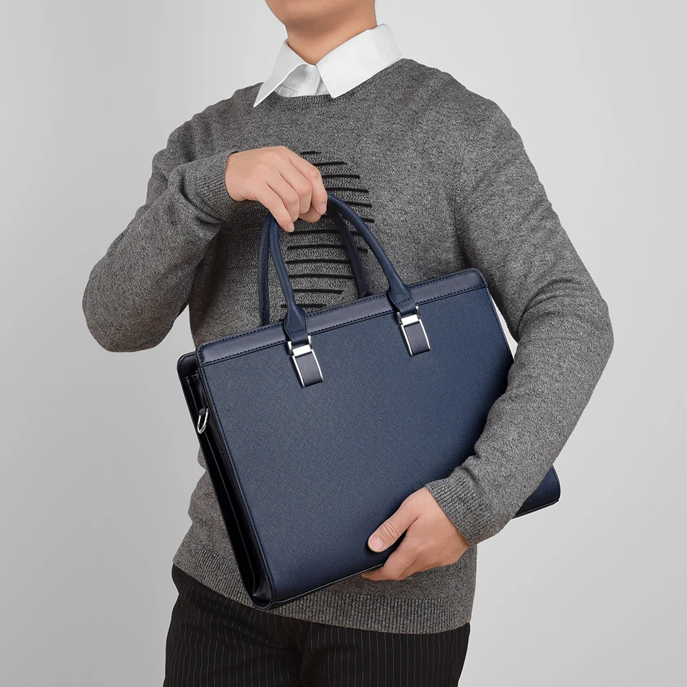 حقيبة يد رجالية من جلد البولي يوريثان ذات سعة كبير...