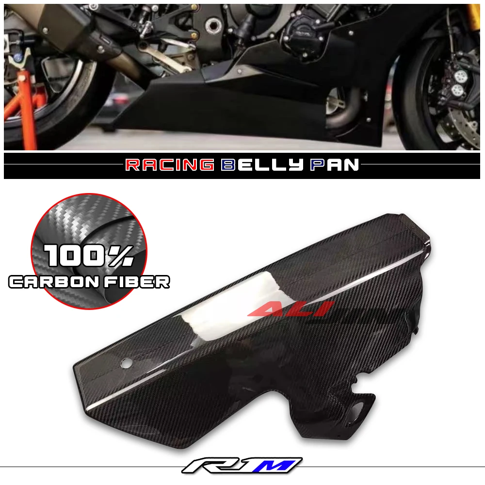100% Real Dry Carbon Fiber Moto Race Belly Pan Carene Da Corsa Inferiori Per Yamaha Yzf R1M Yzfr1 R1 2020-2023 Accessori