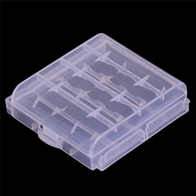 10pcs 4 Slots AA AAA Plastic Battery Holder Storage Box Case Cover Rechargeable Container Organizer
