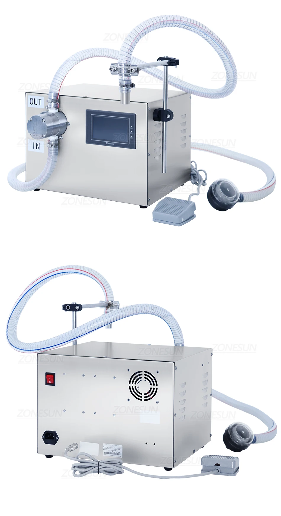 ZONESUN ZS-G25A Semi-automatic High Flow Rate Magnetic Pump Corrosive  Liquid Filling Machine