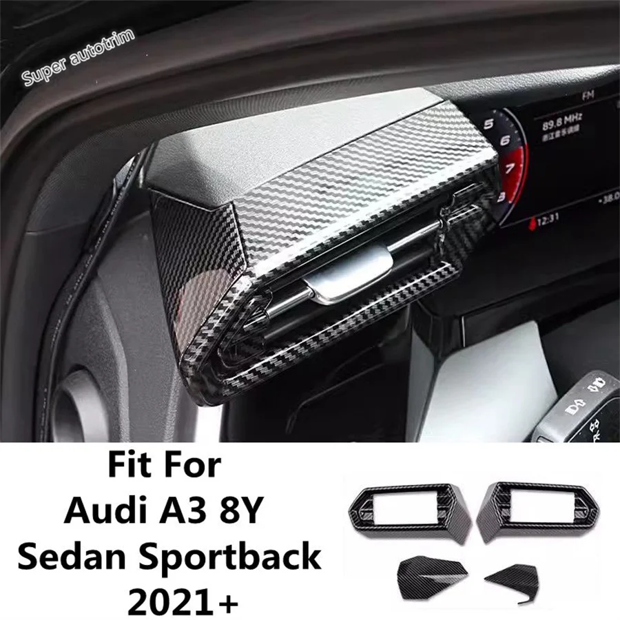 

Dashboard AC Air Conditioning Vent Outlet Frame Cover Trim For Audi A3 8Y Sedan Sportback 2021 2022 ABS Carbon Fiber Accessories