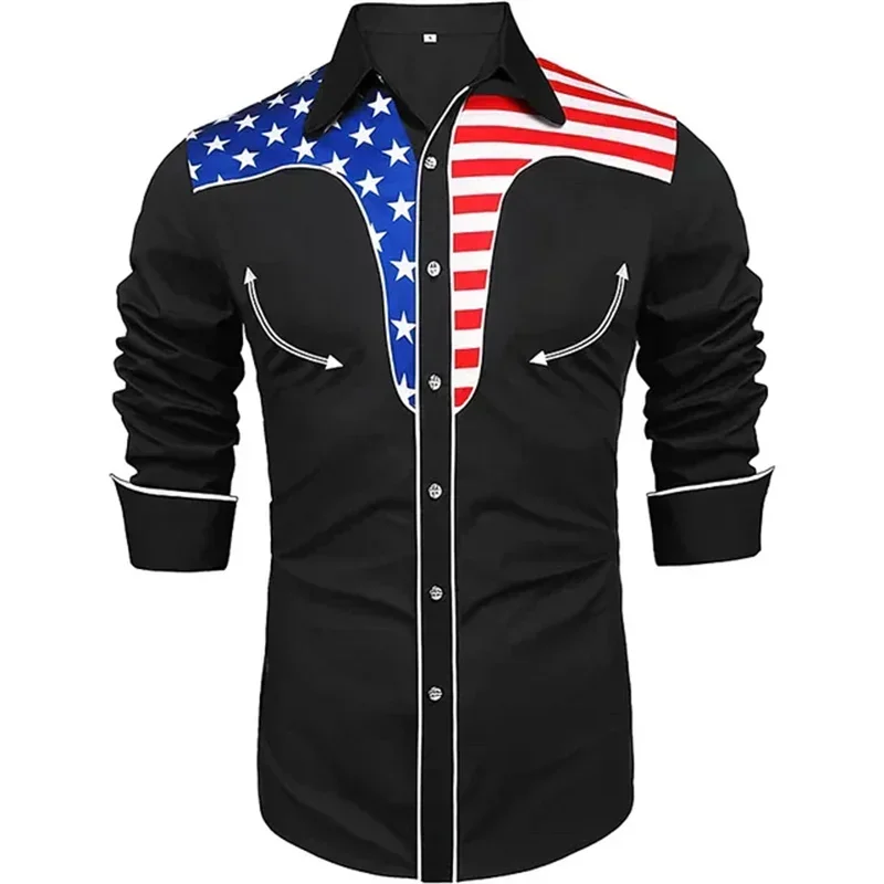 thumbnail image 1 of Camisa étnica tribal retro para hombre, ropa informal para exteriores, suave, de talla grande, de alta calidad, estilo nuevo 2024, 1 of 5