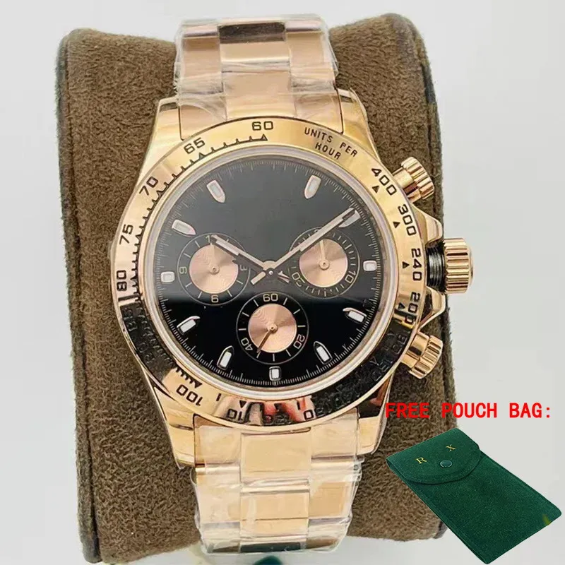 

High Quality Luxury Men's Watch Automatic Mechanical Stainless Steel Black Rubber Rose Gold Black Blue