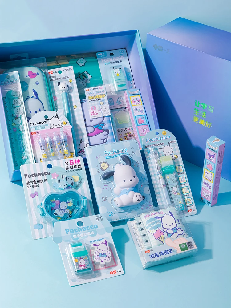 

Pochacco Stationery Suit Sanrio Student Study Supplies Combination Suit Child Birthday Gift Prize Pencil Case Pencil Notebook