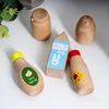 1Pcs Montessori Kitchen Toys Wooden Kitchen Play House Simulation Play House Condiment Bottles Educational Toy for Children Gift 3