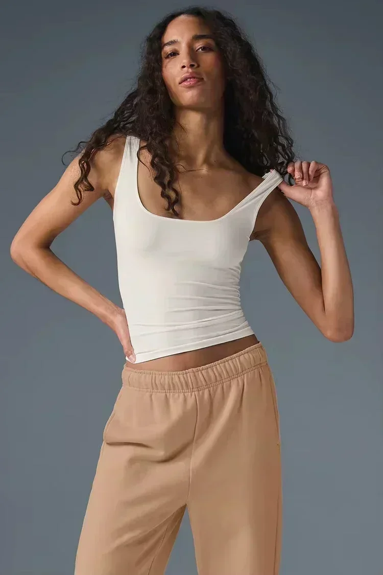 AL سترة يوجا شير توهج تانك المرأة لينة تنفس حزام ا...