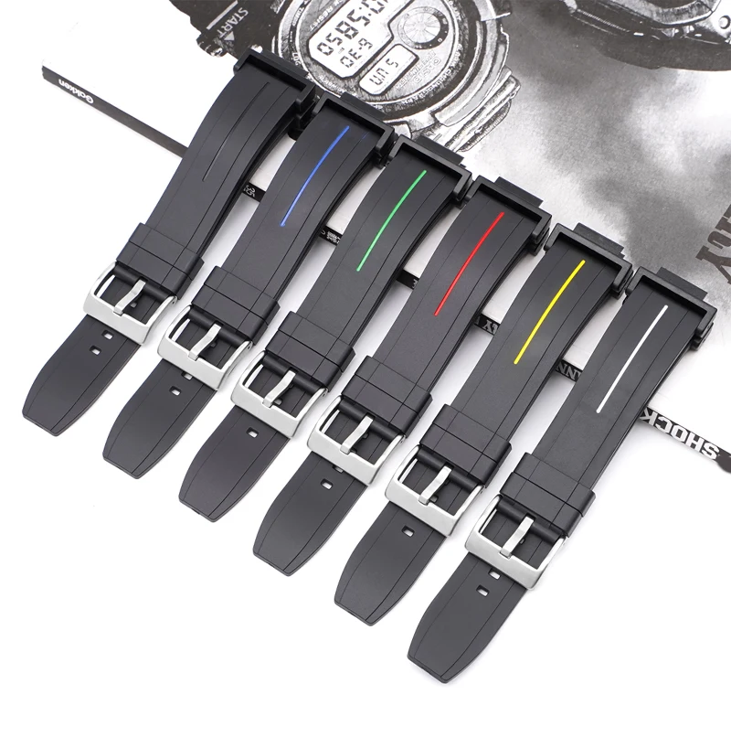 Cinturino In Gomma Siliconica Per Casio G-Shock Ga-110/120/400/700 Gd-100 Dw-5600 6900 5610 Gma-S110 Ga-2100 16Mm Adattatori Cinturino Per Orologio