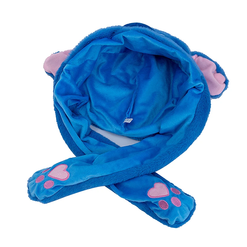 Hot Sale Cute Stitch Ear Moving Up Hat Women Girls Funny Cap Rabbits Ears Winter Lovely Plush Hat