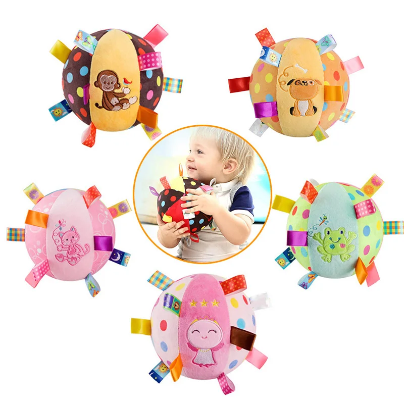 

Baby Toys 0 12 Months Hand Grasp Cloth Ball Soft Ring Bell Newborn Rattle Toy Development Grasp Training Sensory Educational Toy