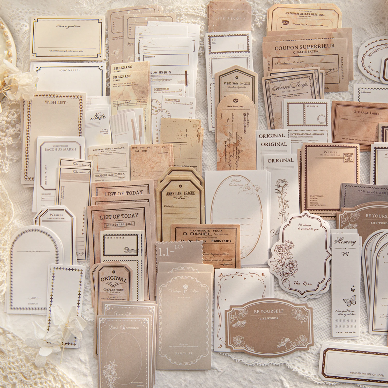 

Journamm 30pcs/pack Boxed Memo Pads Stickers DIY Scrapbooking School Stationery Supplies Art Collage Junk Journal Adhesive Memo