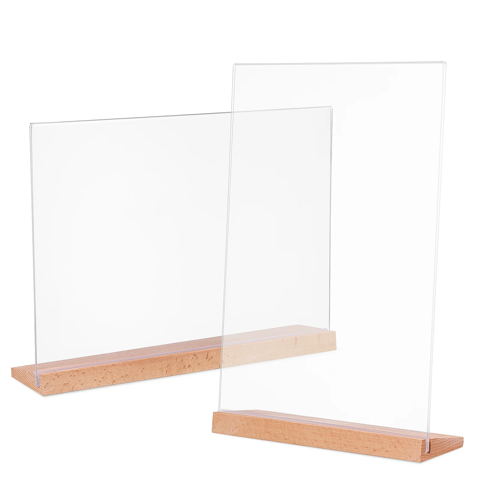 

2 Pcs Acrylic Table Card Display Board Decoration for Home Desk Accessories Menu Stands Transparent Sign Holder