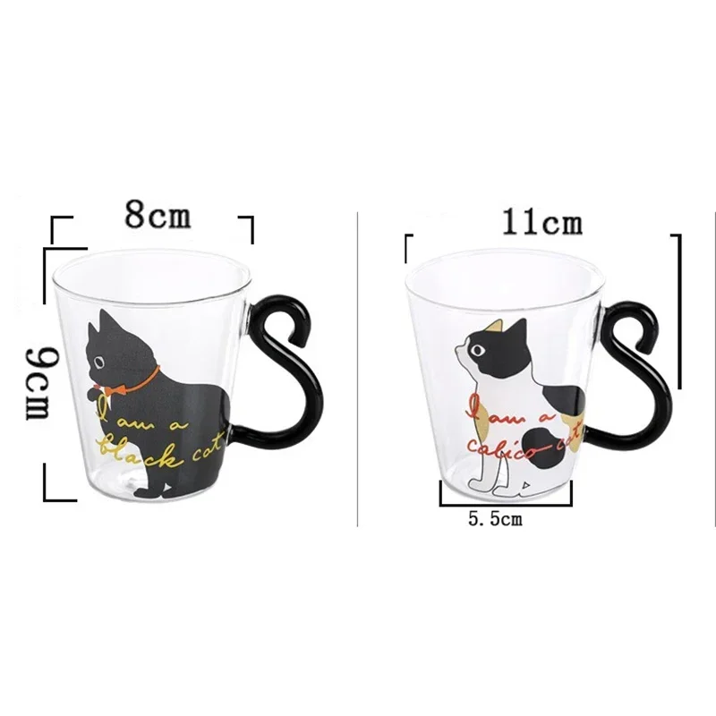 Borosilicate Glass Cat Cup Heat Resistant Coffee Mug