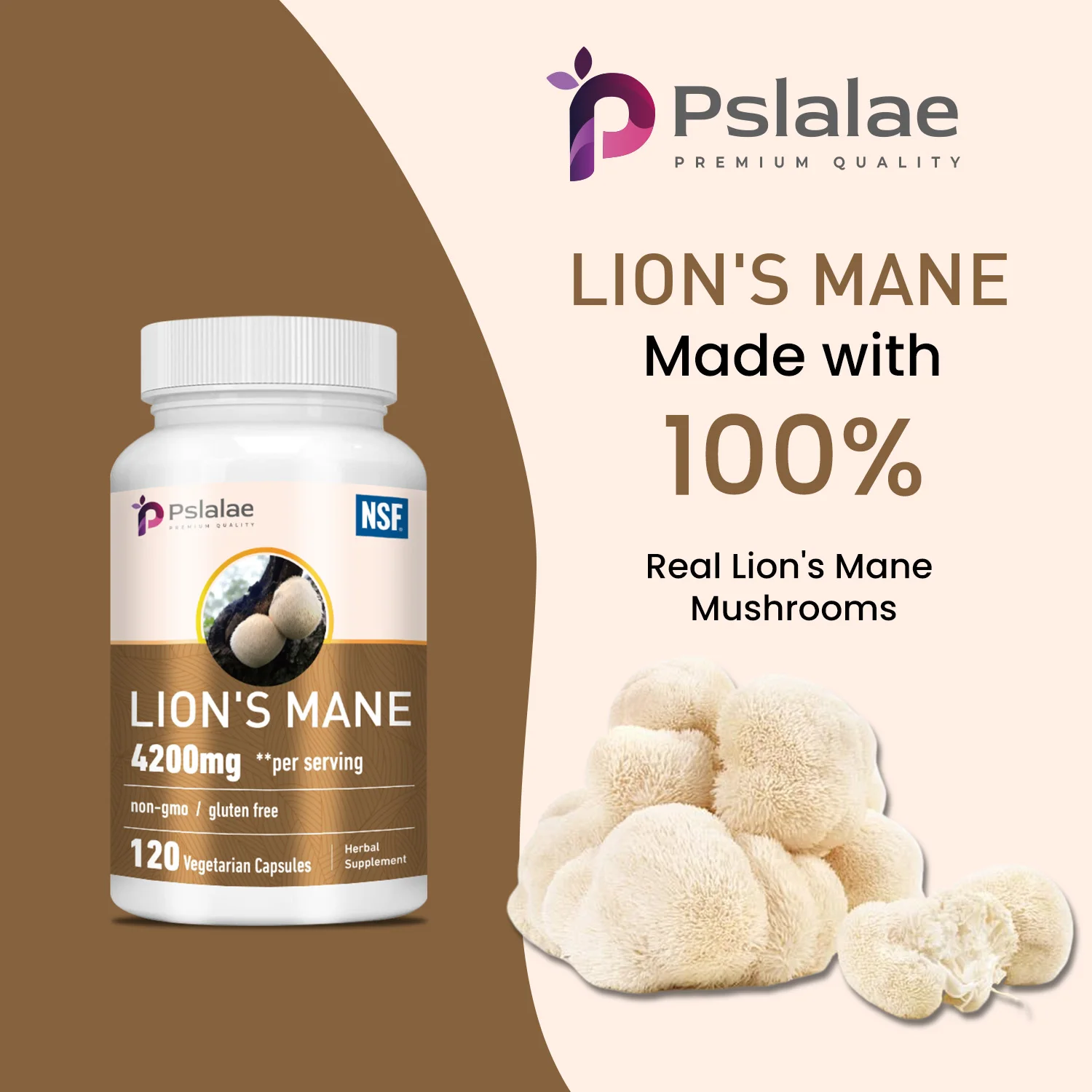 Lions Mane-Immune System Booster Improve Memory Protect Brain Nerves Relieve Stress lions mane mushroom capsules