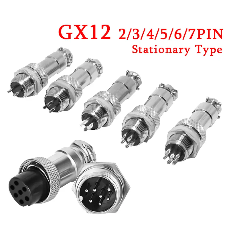 5pcs GX12 Aviation Connector 2 3 4 5 6 7 Pin Male Female M12 Connector Aviator Plug Socket image 1