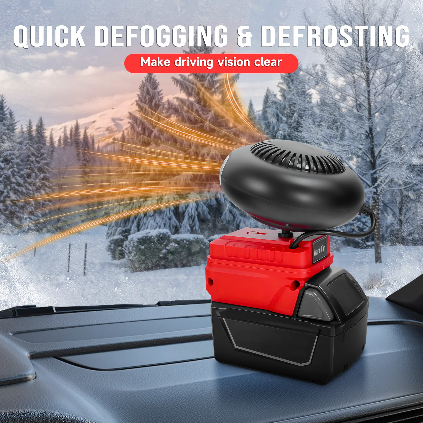 Portable Warm Air Blower Car Heater Cordless Car Defroster Windshield Heater Fas