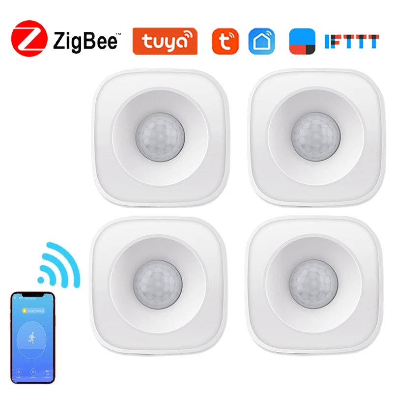 Смарт-датчик движения Tuya ZigBee беспроводной инфракрасный детектор работает с