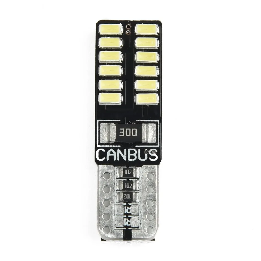 

10pcs Car License Plate Lights 194 3014 24SMD Lamps 6500K DC 12V LED T10 W5W Reading Light Brand New High Quality