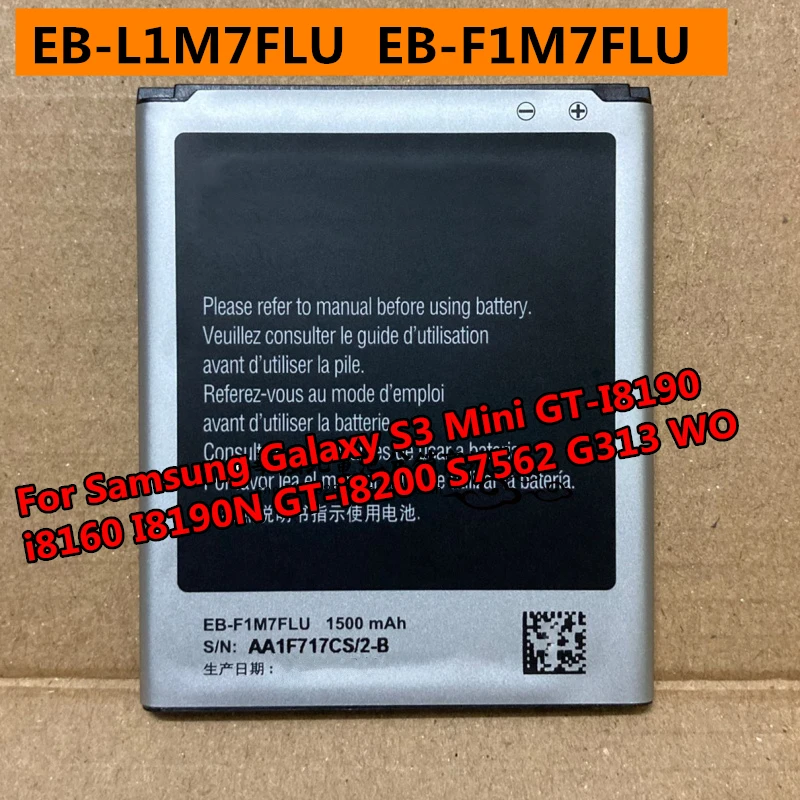 Eb-L1M7Flu Eb-F1M7Flu 1500Mah Batteria Di Alta Qualità Per Samsung Galaxy S3 Siii Mini Gt-I8190 I8160 I8190N Gt-I8200 S7562 G313 Wo