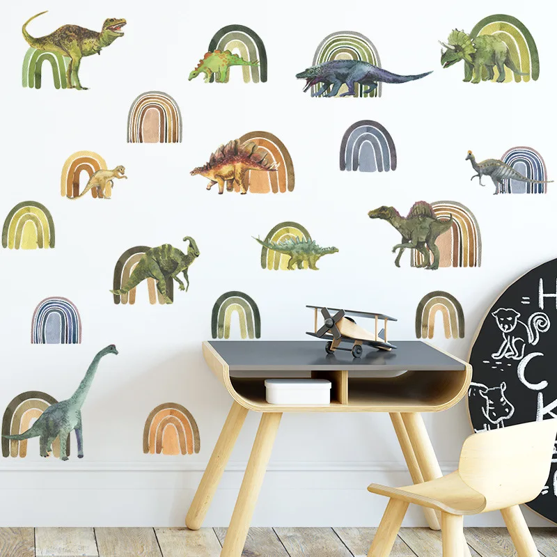 Cartoon Animals Rainbow Wall Stickers for Baby Room Kids room Girls Bedroom Wall Decor Removable PVC Wall Decals for Home Decor